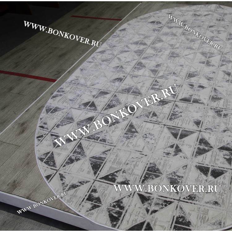 Ковер в гостиную дизайн 20 Серый Овал