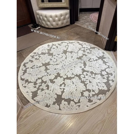 Тонкий Ковер Из Вискозы Круг Арт 30540