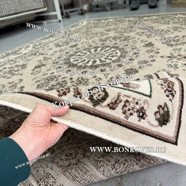 Ковер Лайт Карпет Медальон 30429 Бежево-Коричневый