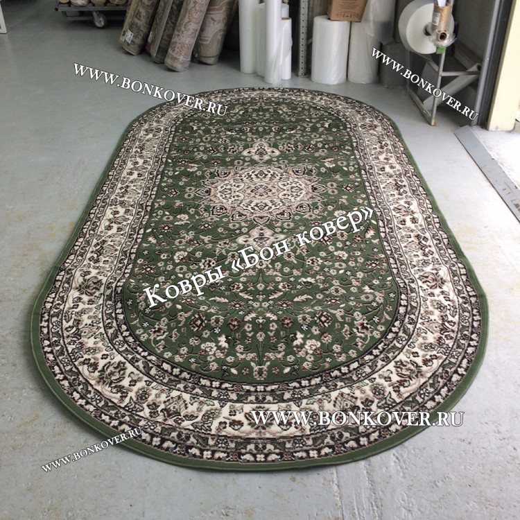 Ковер Лайт Карпет New 4 Дизайн 21 Зеленый Овал