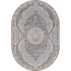 Классический ковер дизайн 85 Серый с коричневым Овал